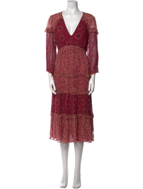 BA&SH Printed Midi Length Dress