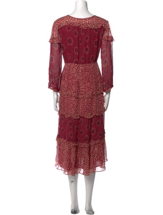 BA&SH Printed Midi Length Dress