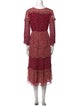 BA&SH Printed Midi Length Dress