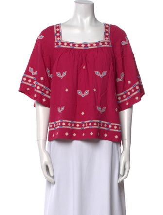 BA&SH Printed Square Neckline Crop Top