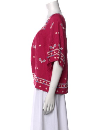 BA&SH Printed Square Neckline Crop Top