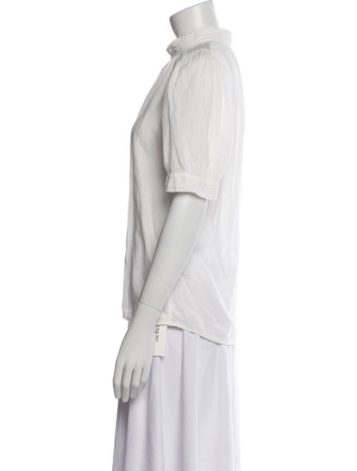 BA&SH Mock Neck Short Sleeve Button-Up Top