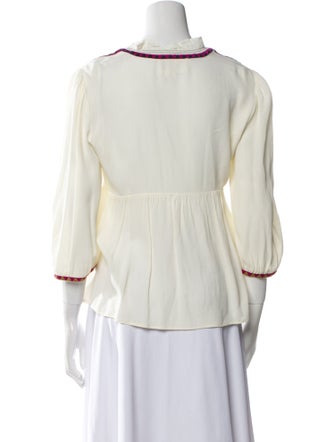 BA&SH V-Neck Three-Quarter Sleeve Blouse