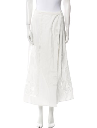 BA&SH Eyelet Trim Midi Length Skirt