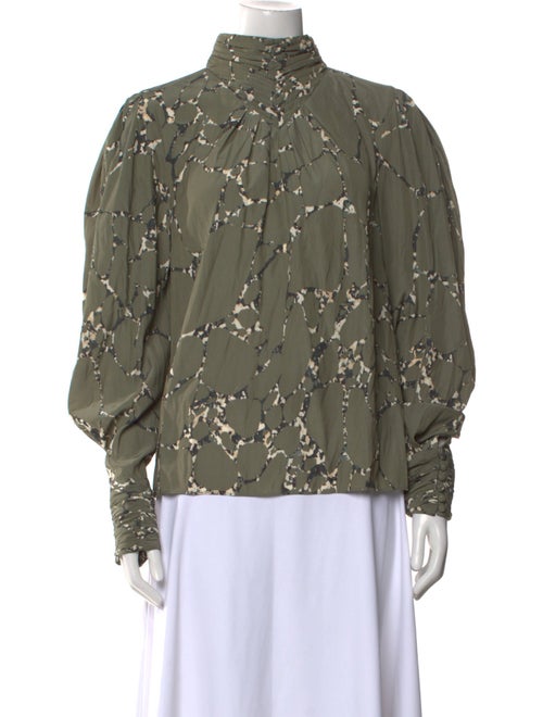 BA&SH Printed Mock Neck Blouse