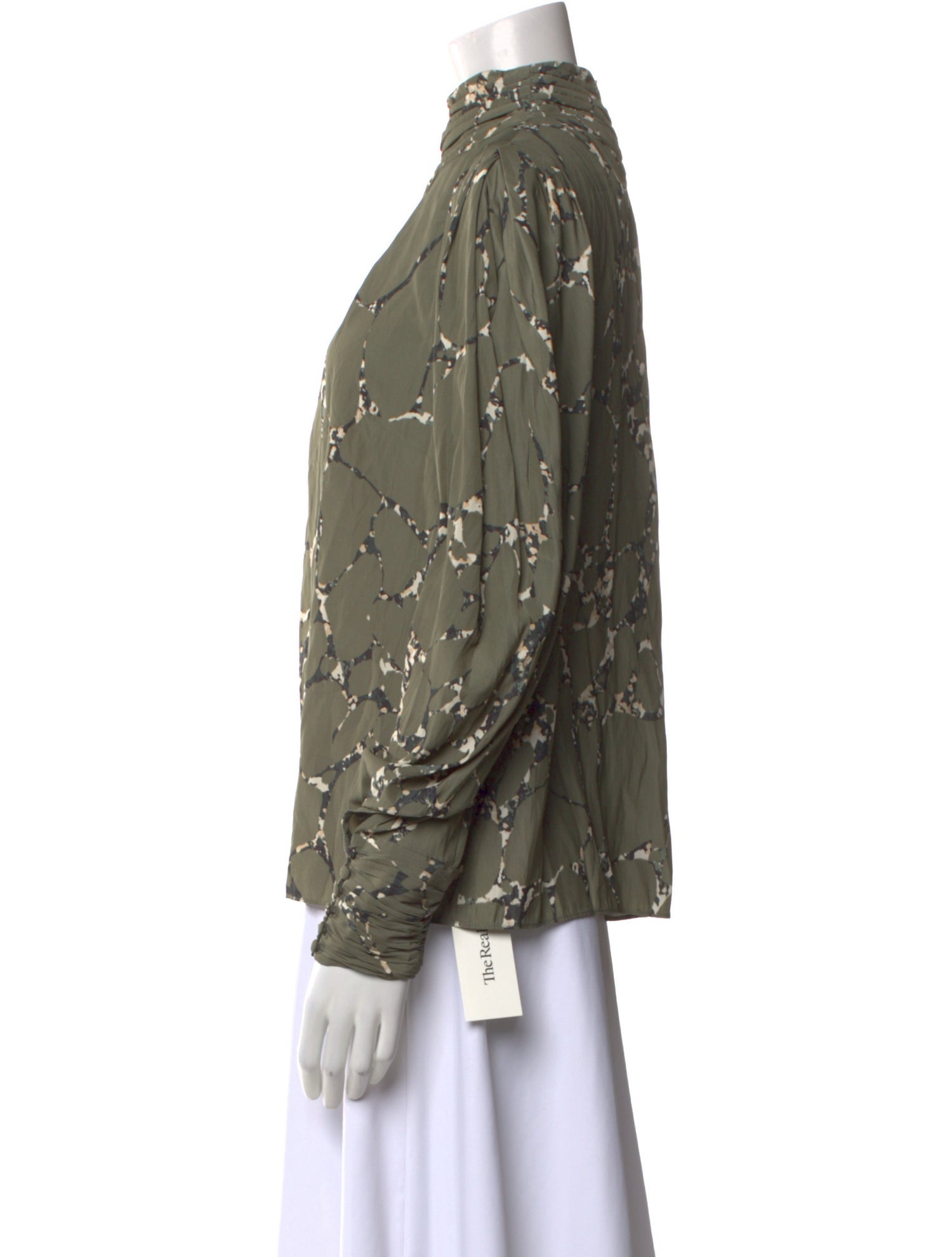 BA&SH Printed Mock Neck Blouse