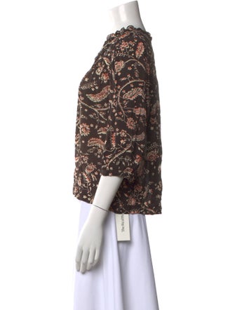 BA&SH Printed V-Neck Blouse