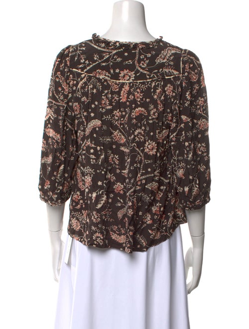 BA&SH Printed V-Neck Blouse
