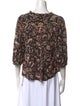 BA&SH Printed V-Neck Blouse