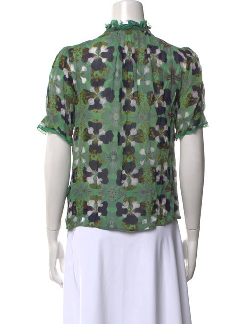 BA&SH Floral Print Mock Neck Blouse