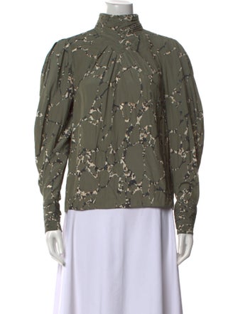 BA&SH Printed Mock Neck Sweatshirt