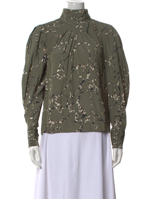 BA&SH Printed Mock Neck Sweatshirt