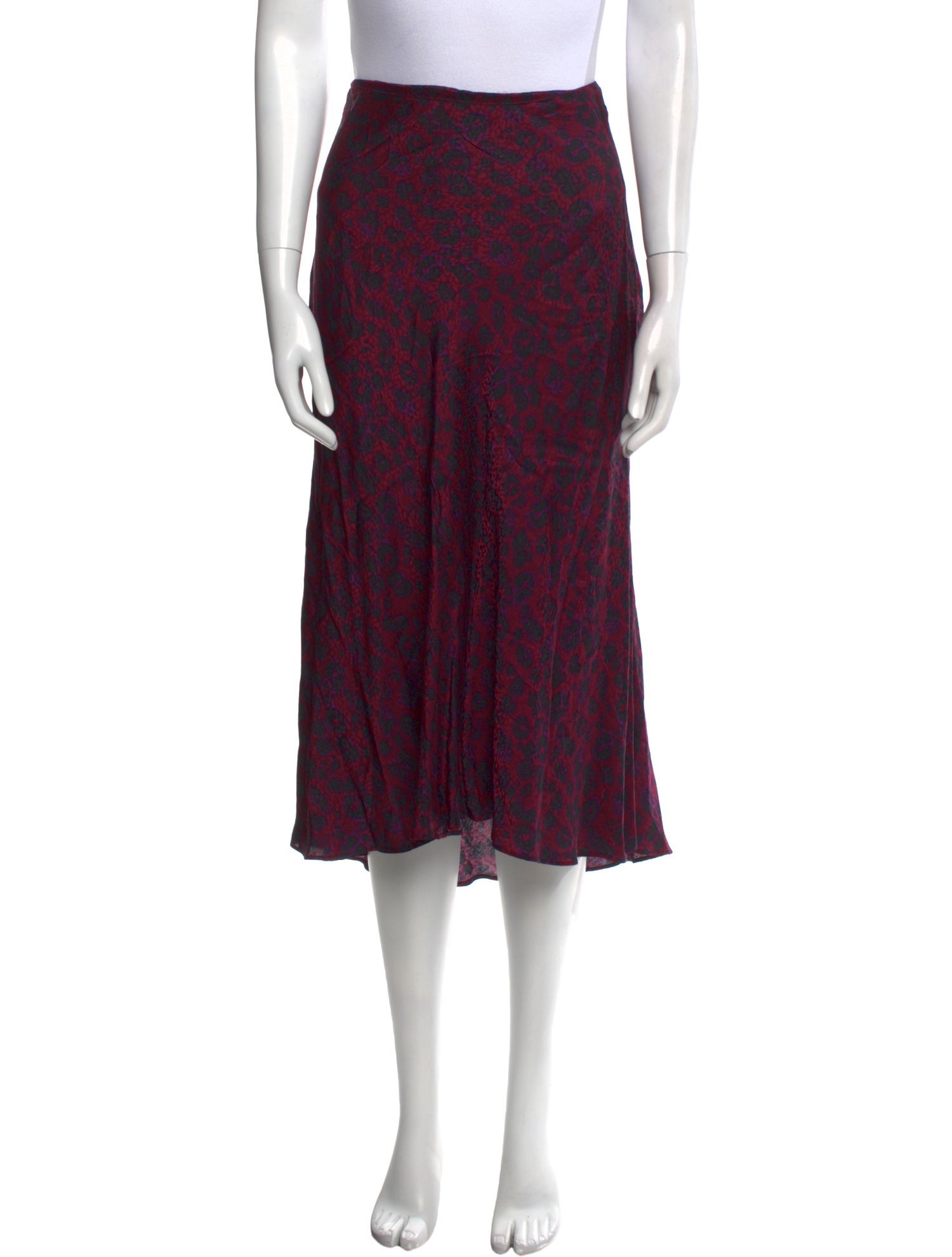 BA&SH Animal Print Midi Length Skirt