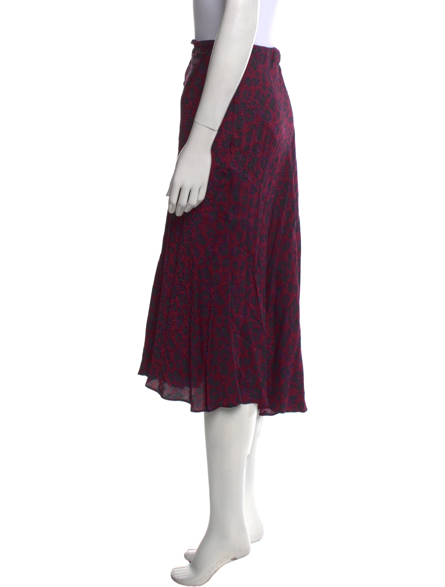 BA&SH Animal Print Midi Length Skirt