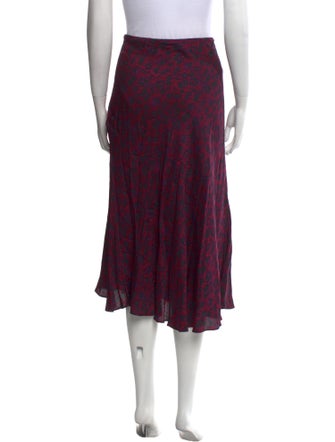 BA&SH Animal Print Midi Length Skirt