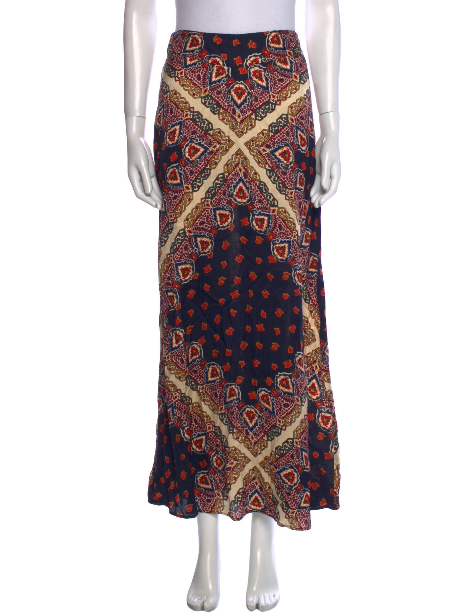 BA&SH Printed Midi Length Skirt