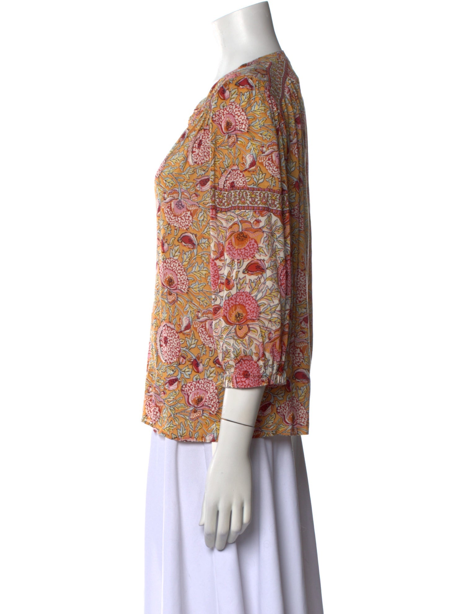 BA&SH Printed V-Neck Blouse