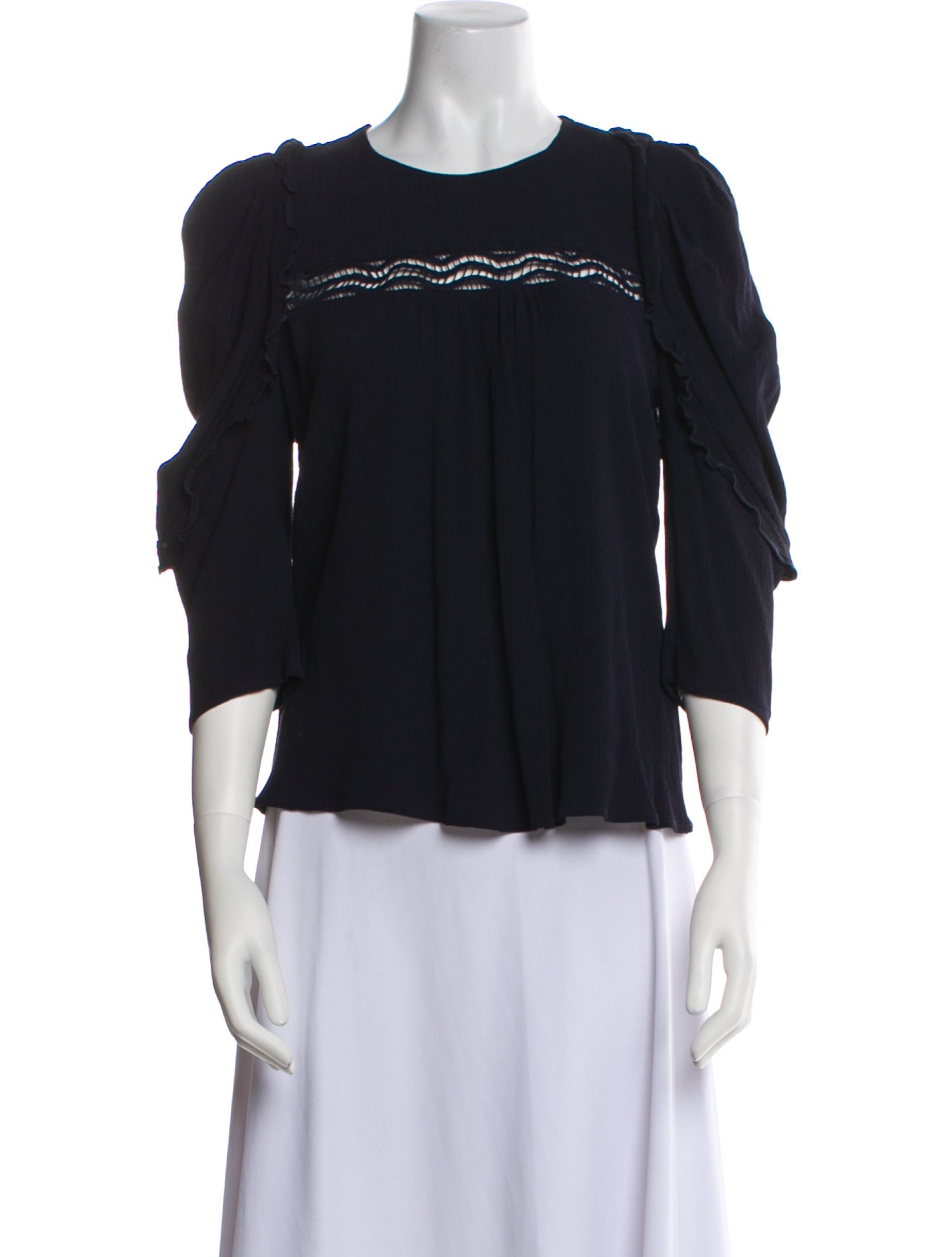 BA&SH Crew Neck Three-Quarter Sleeve Blouse
