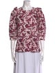 BA&SH Floral Print Crew Neck Blouse