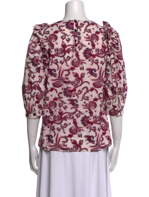 BA&SH Floral Print Crew Neck Blouse