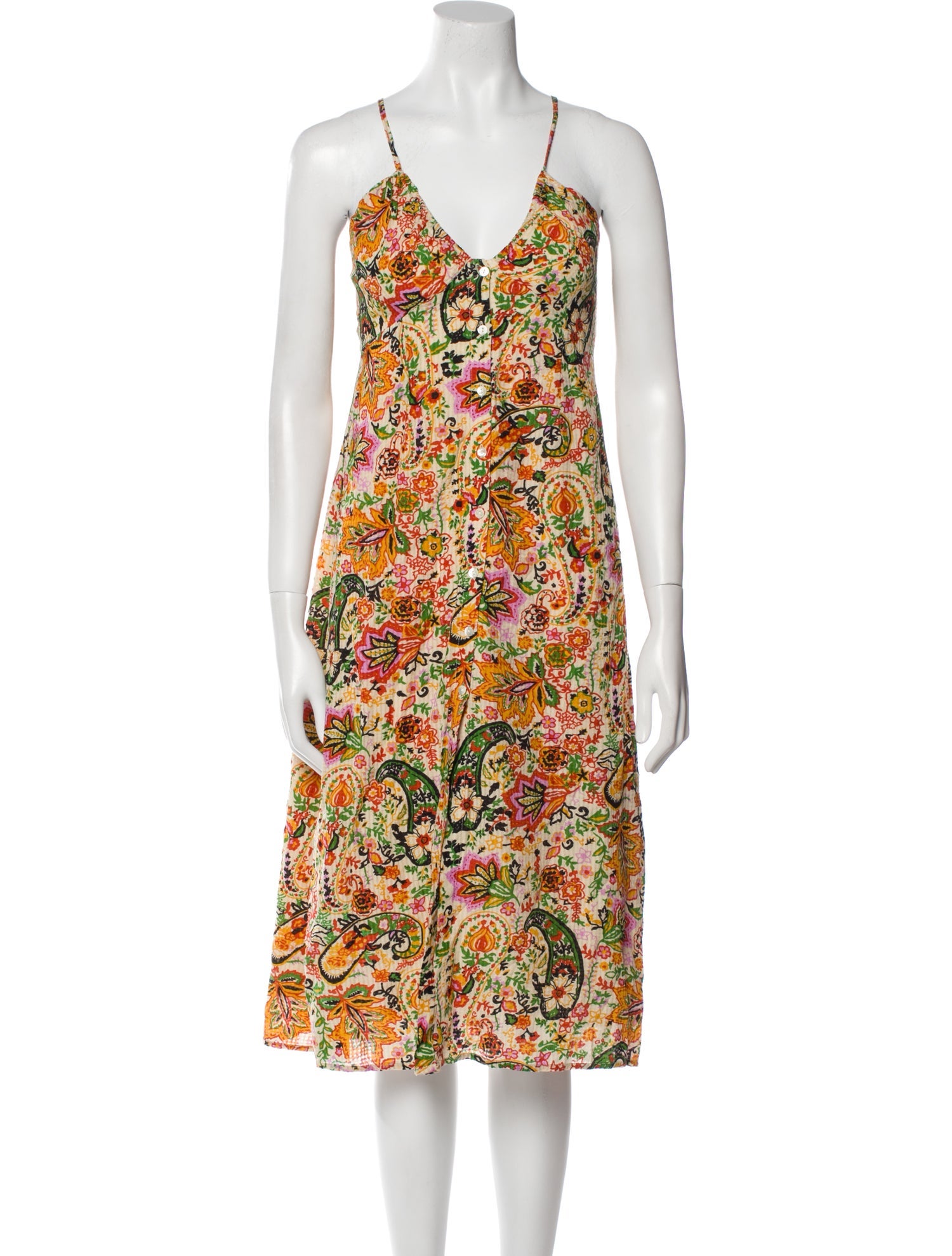 BA&SH Printed Midi Length Dress