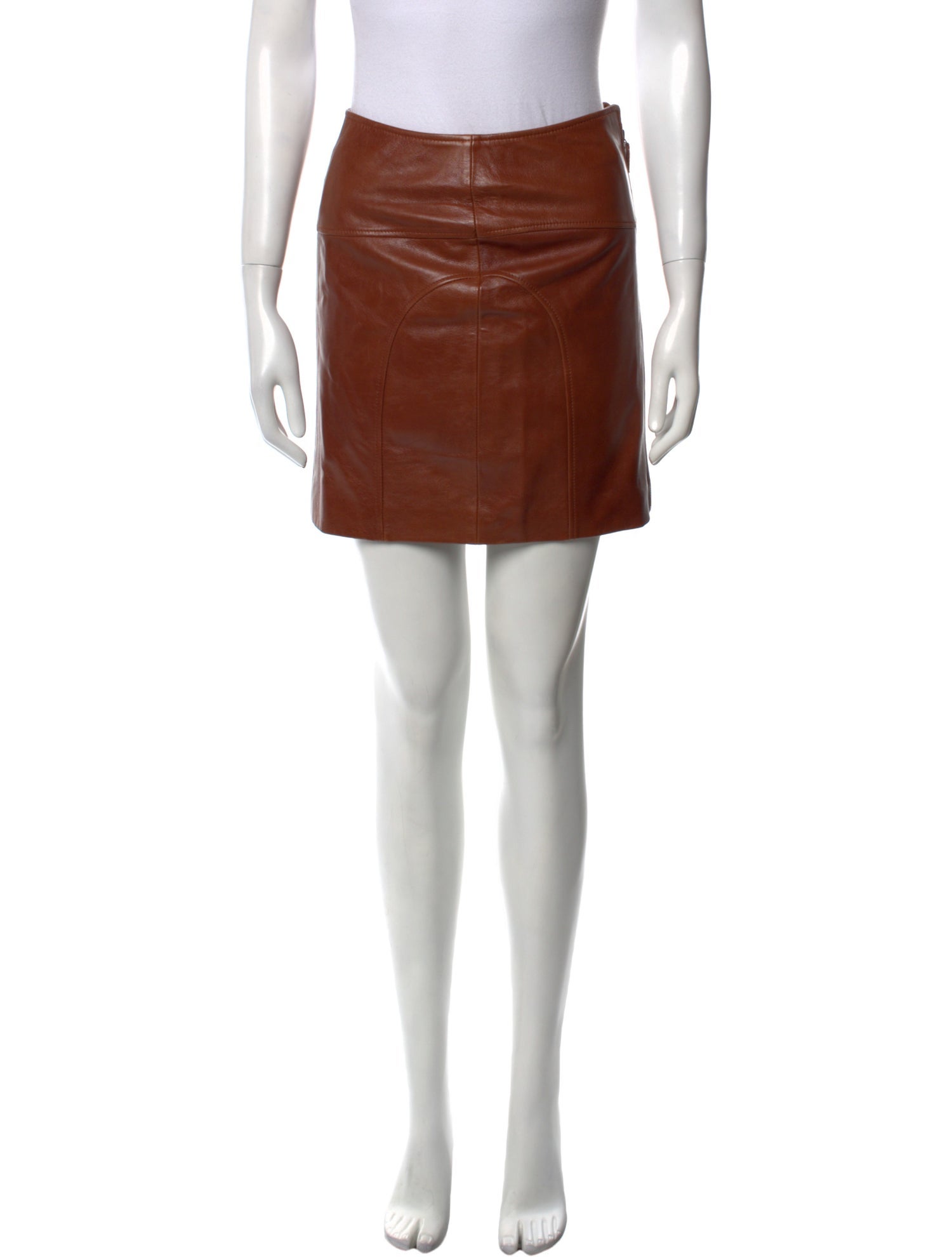 BA&SH Lamb Leather Mini Skirt