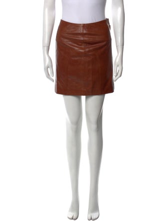 BA&SH Lamb Leather Mini Skirt