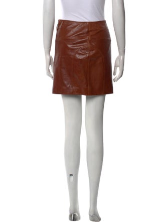 BA&SH Lamb Leather Mini Skirt