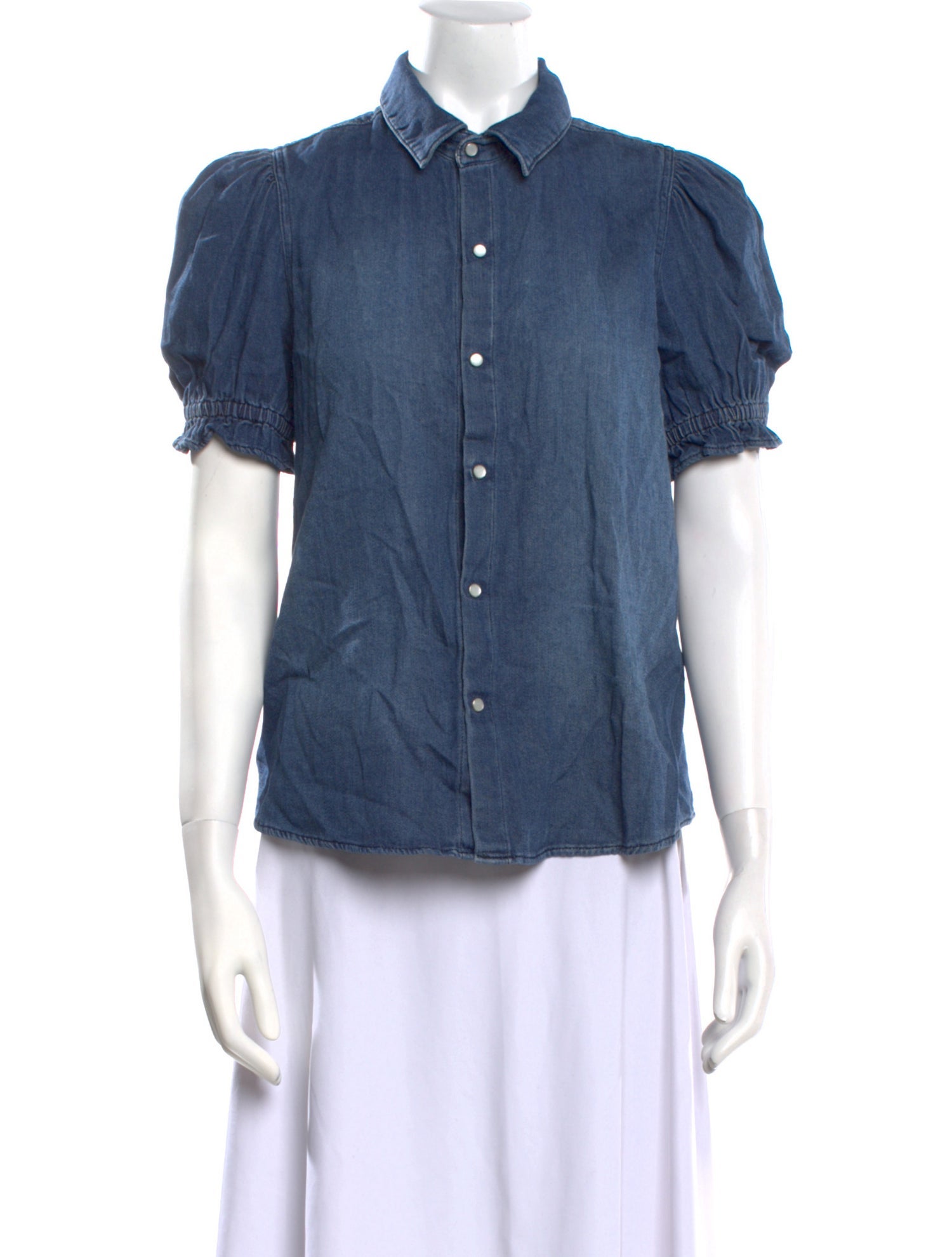 BA&SH Short Sleeve Button-Up Top