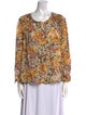 BA&SH Floral Print Scoop Neck Blouse