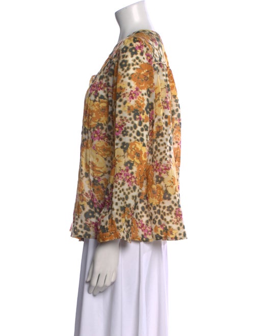 BA&SH Floral Print Scoop Neck Blouse