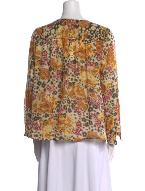 BA&SH Floral Print Scoop Neck Blouse