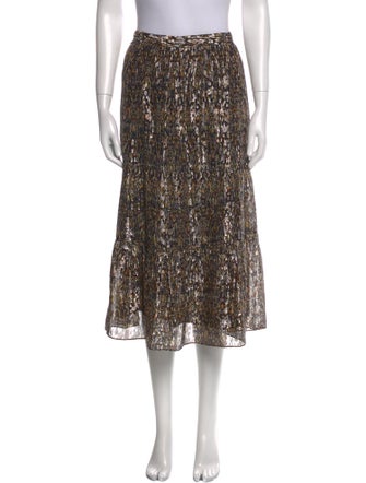 BA&SH Printed Midi Length Skirt
