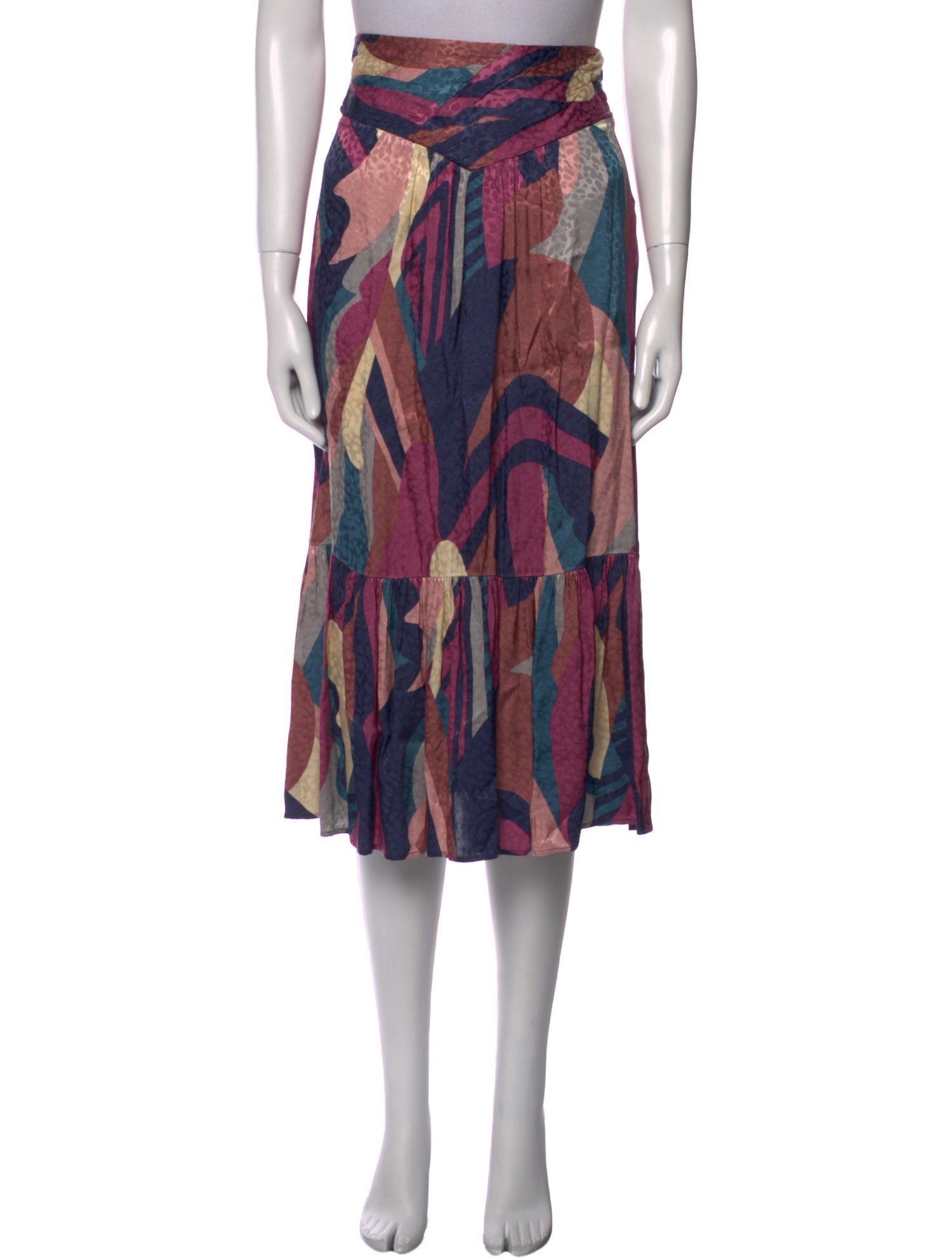 BA&SH Printed Midi Length Skirt