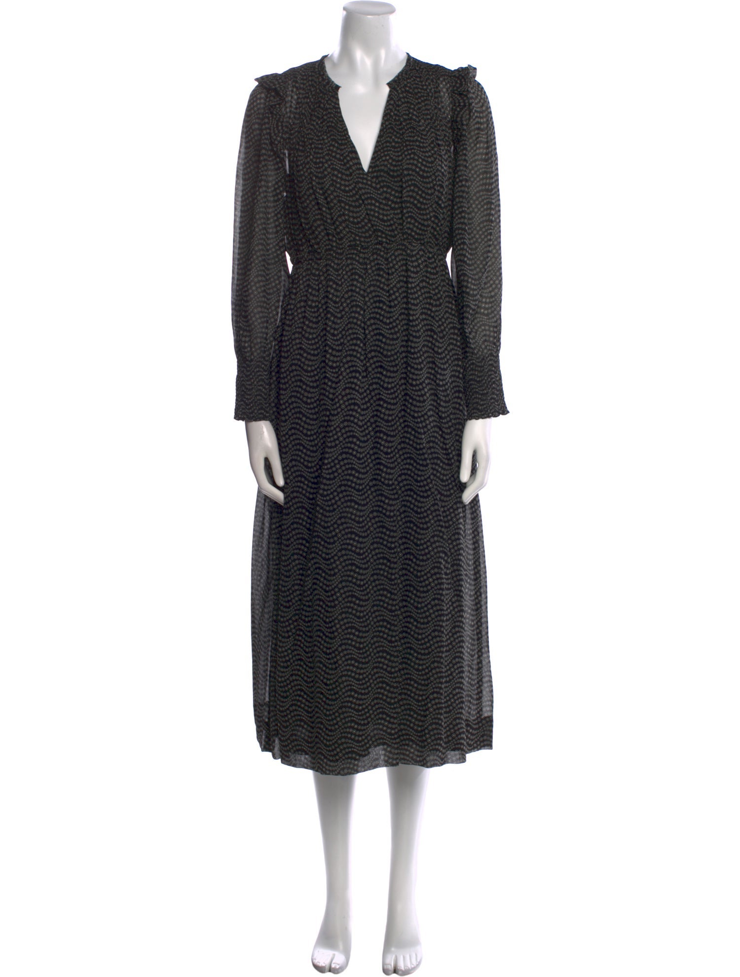 BA&SH Printed Midi Length Dress