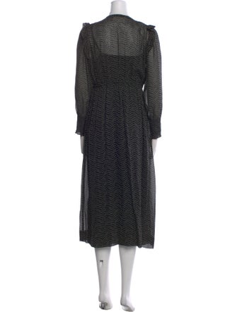 BA&SH Printed Midi Length Dress