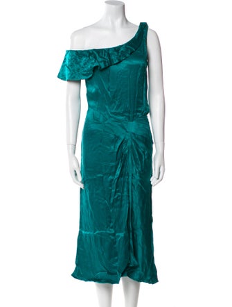 BA&SH One-Shoulder Midi Length Dress