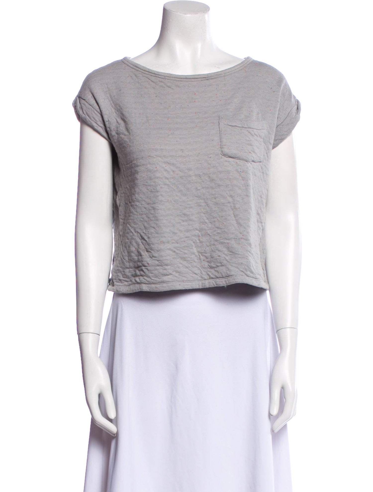 BA&SH Bateau Neckline Short Sleeve Crop Top