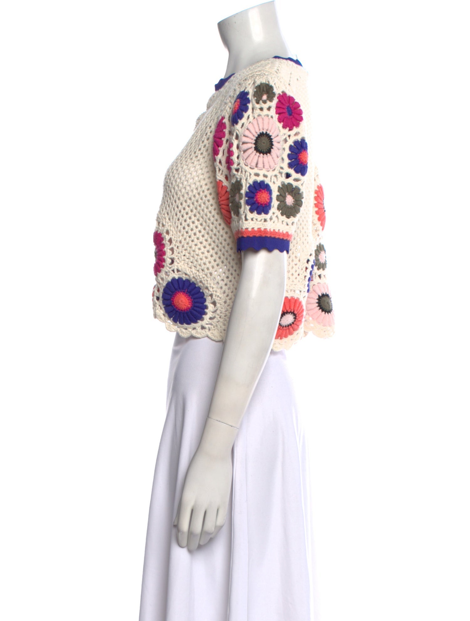 BA&SH Printed V-Neck Crop Top