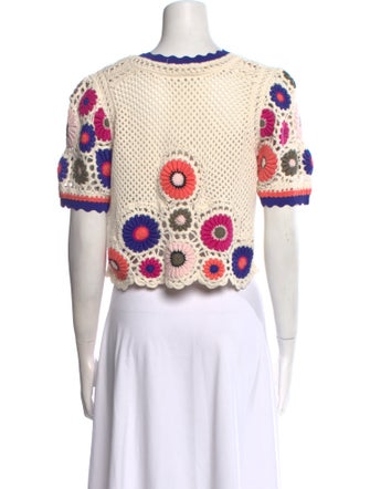 BA&SH Printed V-Neck Crop Top