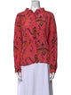 BA&SH Printed Long Sleeve Button-Up Top