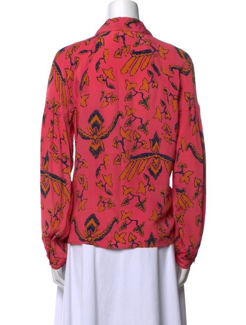 BA&SH Printed Long Sleeve Button-Up Top