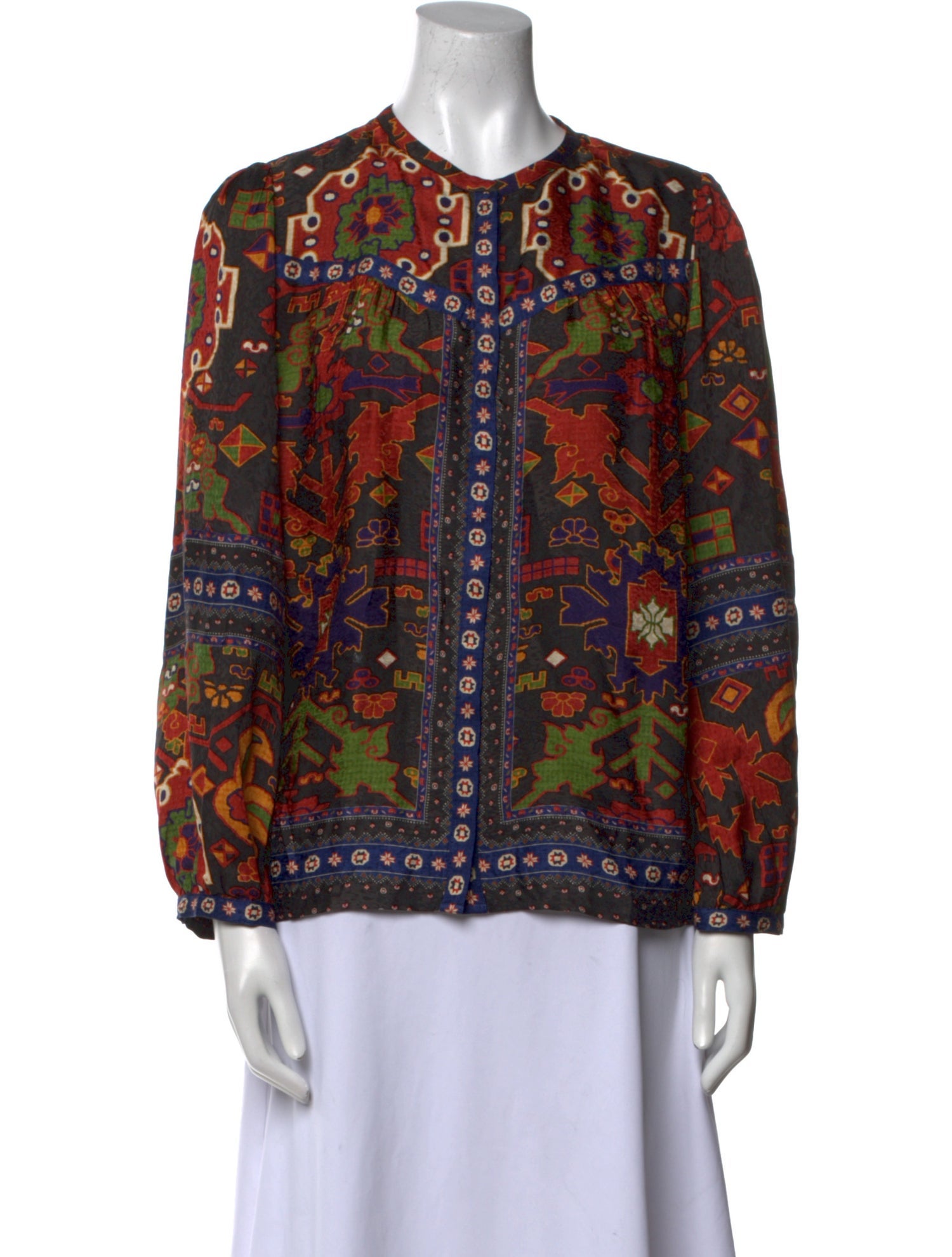 BA&SH Printed Crew Neck Blouse