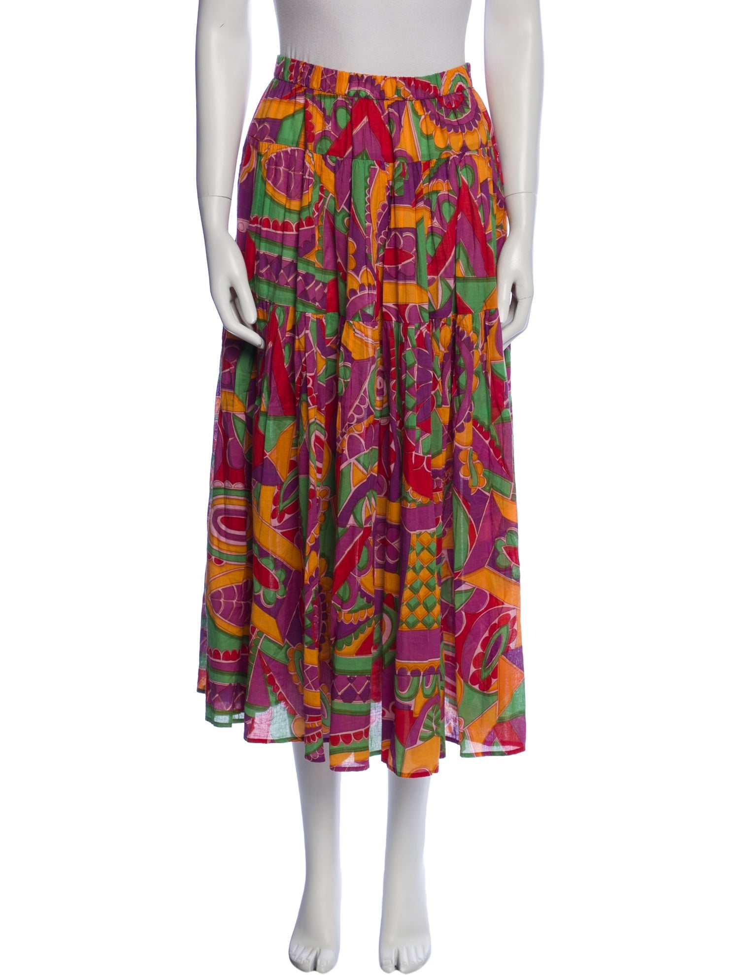 BA&SH Printed Midi Length Skirt
