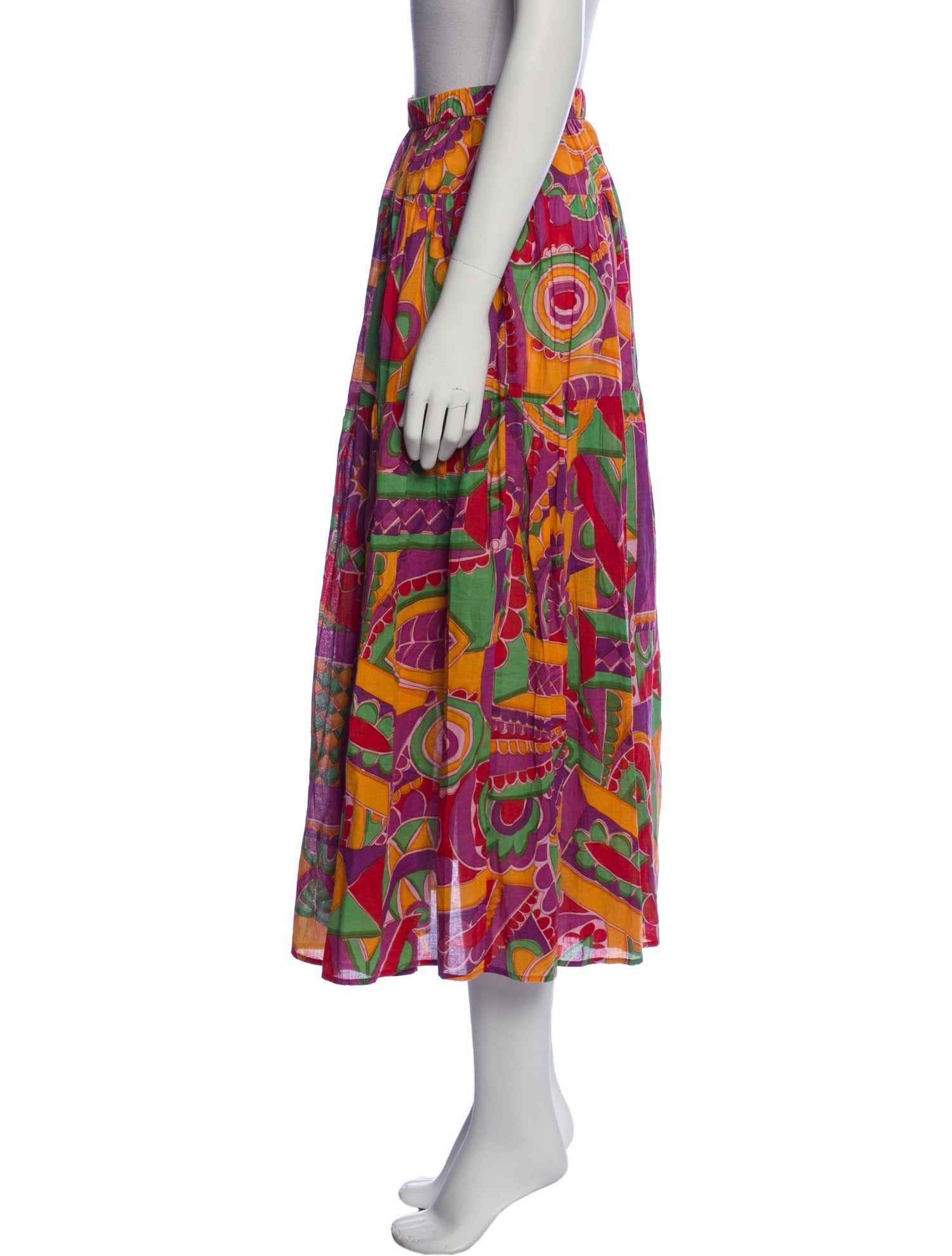 BA&SH Printed Midi Length Skirt