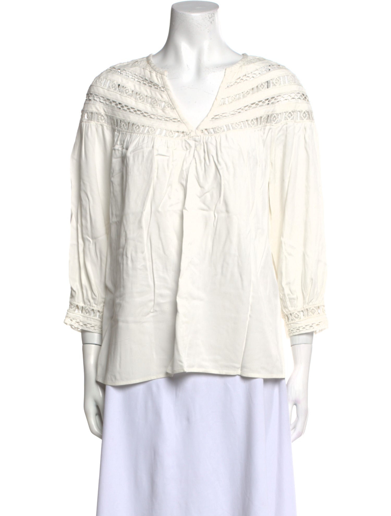 BA&SH V-Neck Three-Quarter Sleeve Blouse