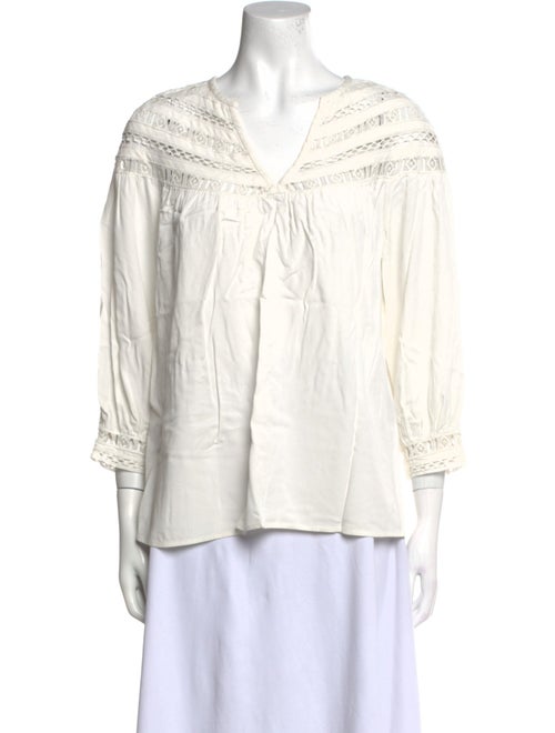 BA&SH V-Neck Three-Quarter Sleeve Blouse