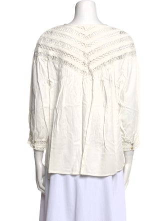 BA&SH V-Neck Three-Quarter Sleeve Blouse