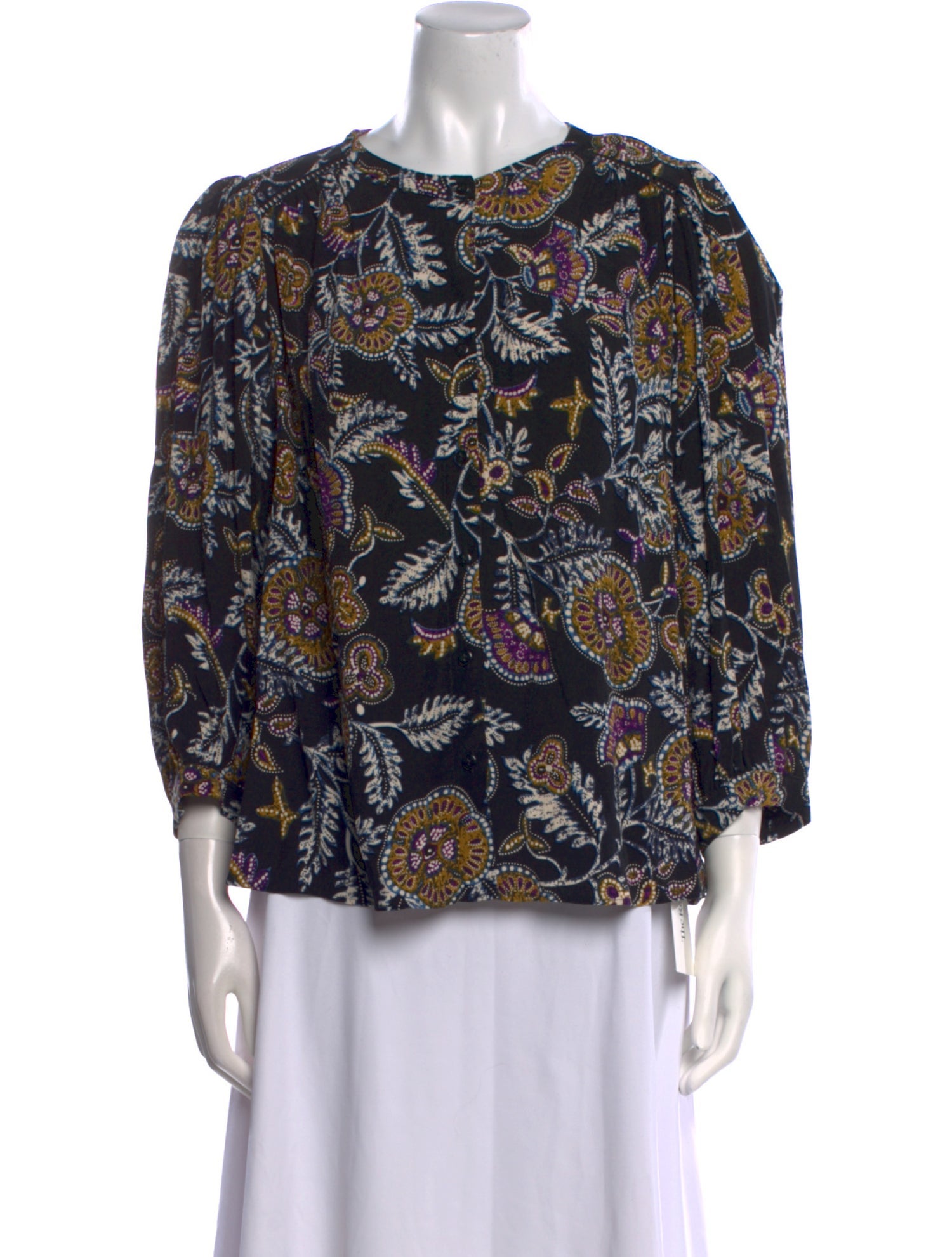 BA&SH Printed Crew Neck Blouse
