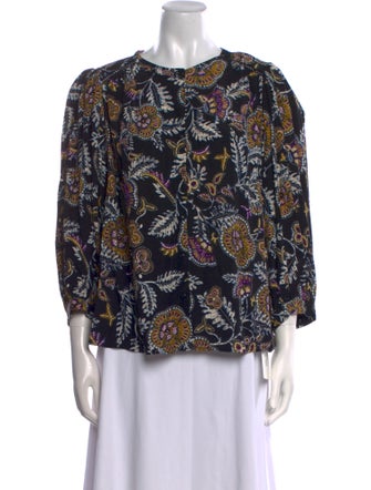 BA&SH Printed Crew Neck Blouse